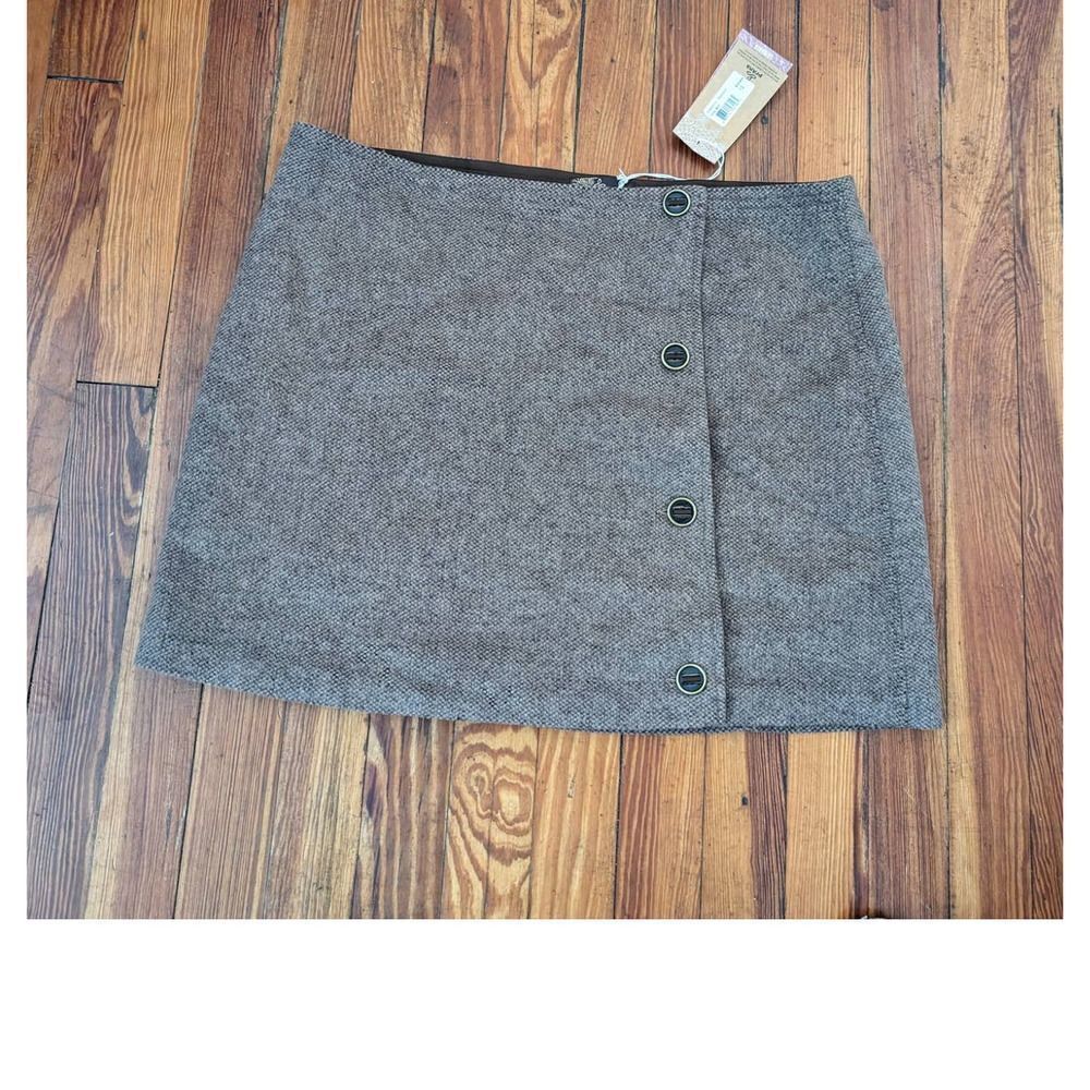 Prana Brown Wool Skirt Size 12 NWT